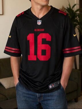 NFL Black and Red San Francisco 49ers #16 Men's Jersey